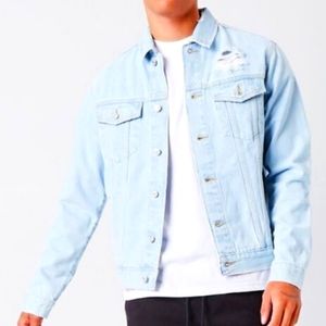 NWT Forever 21 Men Distressed Denim Jacket